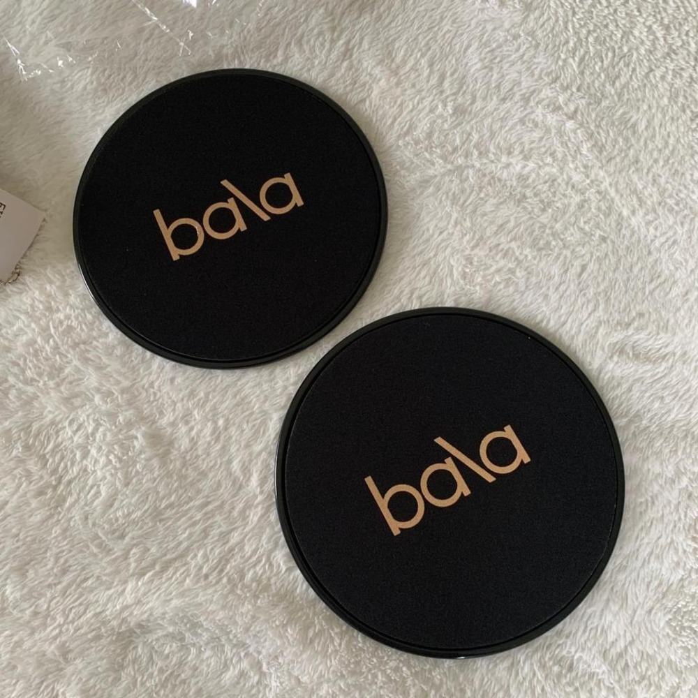 BALA Black Gold 7" Fitness Workout Mat Pilates Yoga Sliders Set Of 2 In Bag NWT